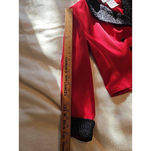 Julian Taylor Women's Petite 8, Red/Black Long Sleeve Blazer AND Pants Set - Picture 6 of 13